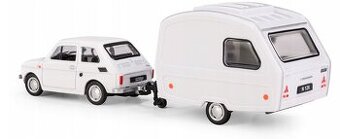 Fiat 126 + Niewiadow N250C 1:43 white