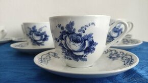 Kávová a čajová súprava Bohemia Czechoslovakia Modrá ruža - 1