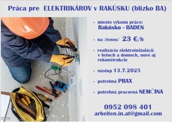 práca pre ELEKTRIKÁROV v Rakúsku