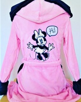 Kvalitny damsky ruzovy vysivany zupan DISNEY s kapucnou