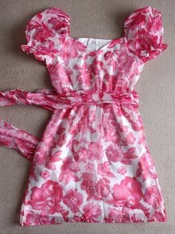 Spoločenské šaty -ružovobiele