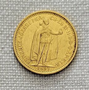 Zlatá uhorská 10 koruna FJI, 1897 kb, lepší ročník