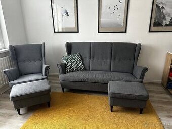 Ikea Strandmon usiak a sedacka aj s 2 podnozkami