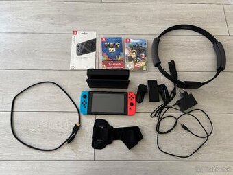 Nintendo switch+hry ringfit a ochranné sklo