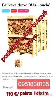 Suché palivové drevo bukové