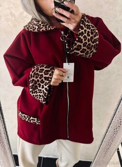 Damsky oversize kabatik bordo