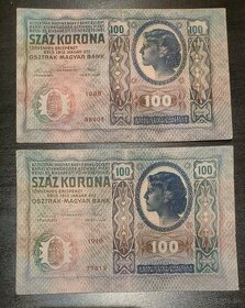 Staré bankovky 100 korun / kronen r.1912 bez přetisku