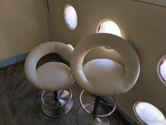 2x Barová stolička kožená