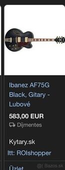 Ibanez af75g black flat