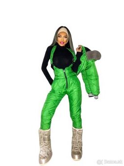 Krásna zelená dámska lyžiarska súprava - bunda + nohavice