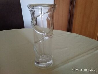 Retro autorská váza, lisované sklo, Jiří Brabec