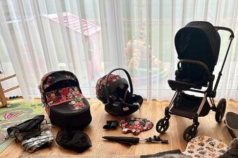 Komplet set Cybex Priam Rose gold + Spring Blossom dark