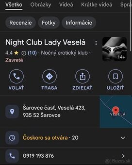 Čašníčka v Nočnom clube