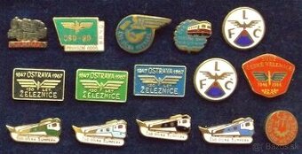 odznaky - železnica, dráha, vlaky, ČSD, doprava