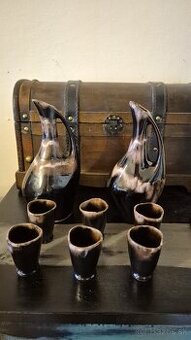 Keramická sada na víno - džbány plus kalíšky