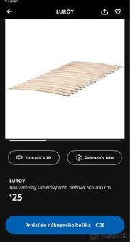 ikea rošt do postele Luröy 90160211 nový