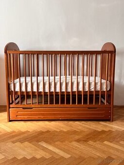 Buková Postieľka NEW BABY + Matrac + Šuflík