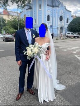 🤍 Elegantné biele svadobné šaty – veľkosť 34–36 🤍