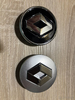 Stredové krytky Renault priemer 57 mm sivé/čierne