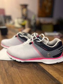Dámske golfové topánky, Footjoy Pro SL Sport White/Navy/Pink