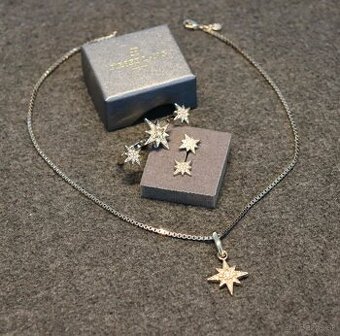 PIERRE LANG - retiazka s príveskom, náušnice, presteň