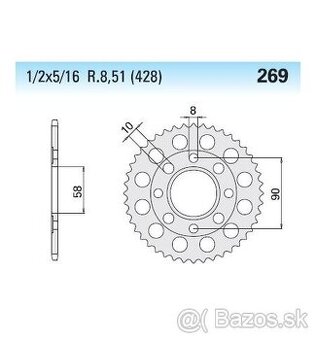 zadná rozeta Chiaravalli typ 269/42 zubov