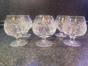 Krištáľové brúsené poháre na koňak 6ks