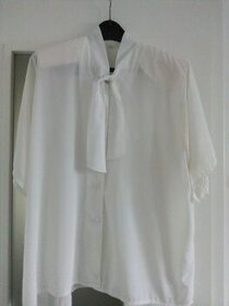 Damska biela hodvabna bluzka 48v - 1