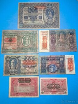 Bankovky RAKOUSKO-UHERSKO - 1-1.000 Kronen