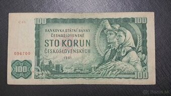 100 Kčs 1961 I. vydanie séria C 63