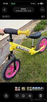 Strider žltý + ružové kolesa