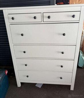 Ikea hemnes komoda 6 zásuvkova biely lesk