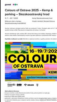 Vstupenky do kampu Colours of Ostrava