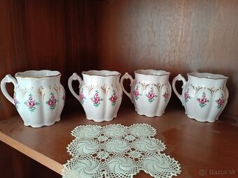 Ruzovy porcelan pohare