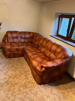 Kožená sedačka a kreslo