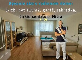 Predaj 3 izbový byt, Nitra-centrum,115 m2,garáž, záhradka