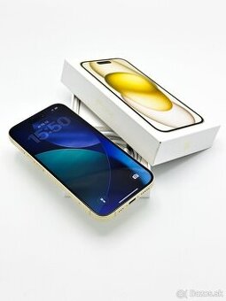 Apple iPhone 15 128GB Yellow 87% Zdravie batérie Komplet
