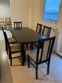 (Rezervované) Rozkladací jedálenský stôl so 6 stoličkami