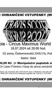 PREDANÉ Lístok Travis Scott Praha O2 Arena - 1