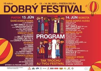 Predám 2x 2 dňový lístok na Dobrý festival