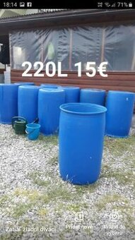 Predam sudy plastove 220l