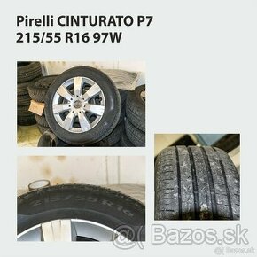 Predám pneumatiky Pirelli na diskoch 215/55 R16 97W