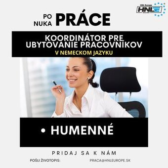 Koordinátor pre ubytovanie pracovníkov - v nemeckom jazyku
