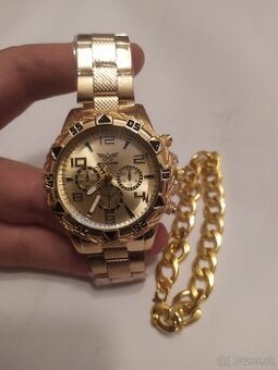 Pánske hodinky + retiazka na ruku - 1