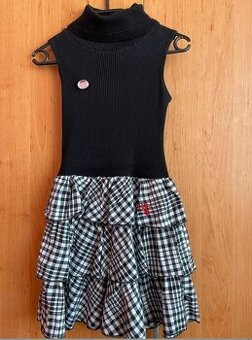 čierno-biele rolákové šaty v.134