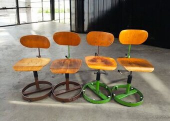 Industriálne retro stoličky - dva druhy
