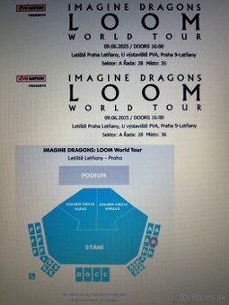 Vstupenky Imagine Dragons, Praha 9.6.2025