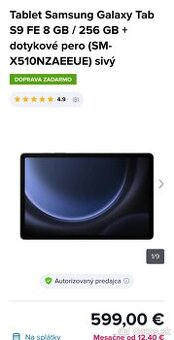Tablet Samsung galaxy 9 FR 8GB/256GB + pero