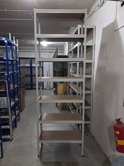 Sivý kovový regál Biedrax 90x40x270 / 7 police