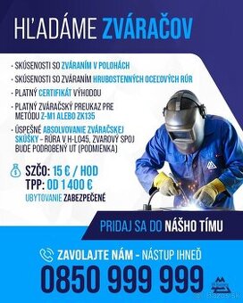 Zvárač CO2-MAG - Piešťany + ubytovanie